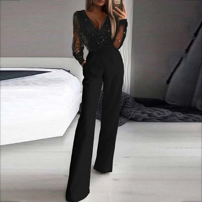 Alberta™ | Glitter-embellished Wide Leg Jumpsuit