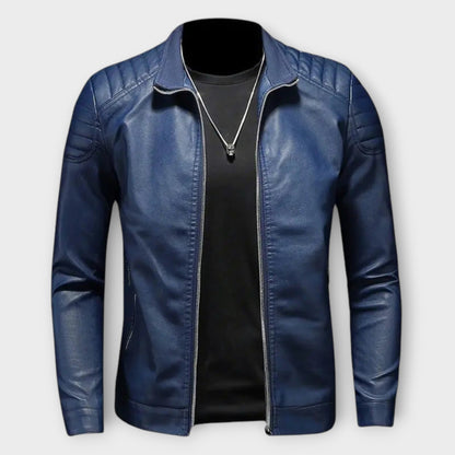 High Collar Leather Jacket