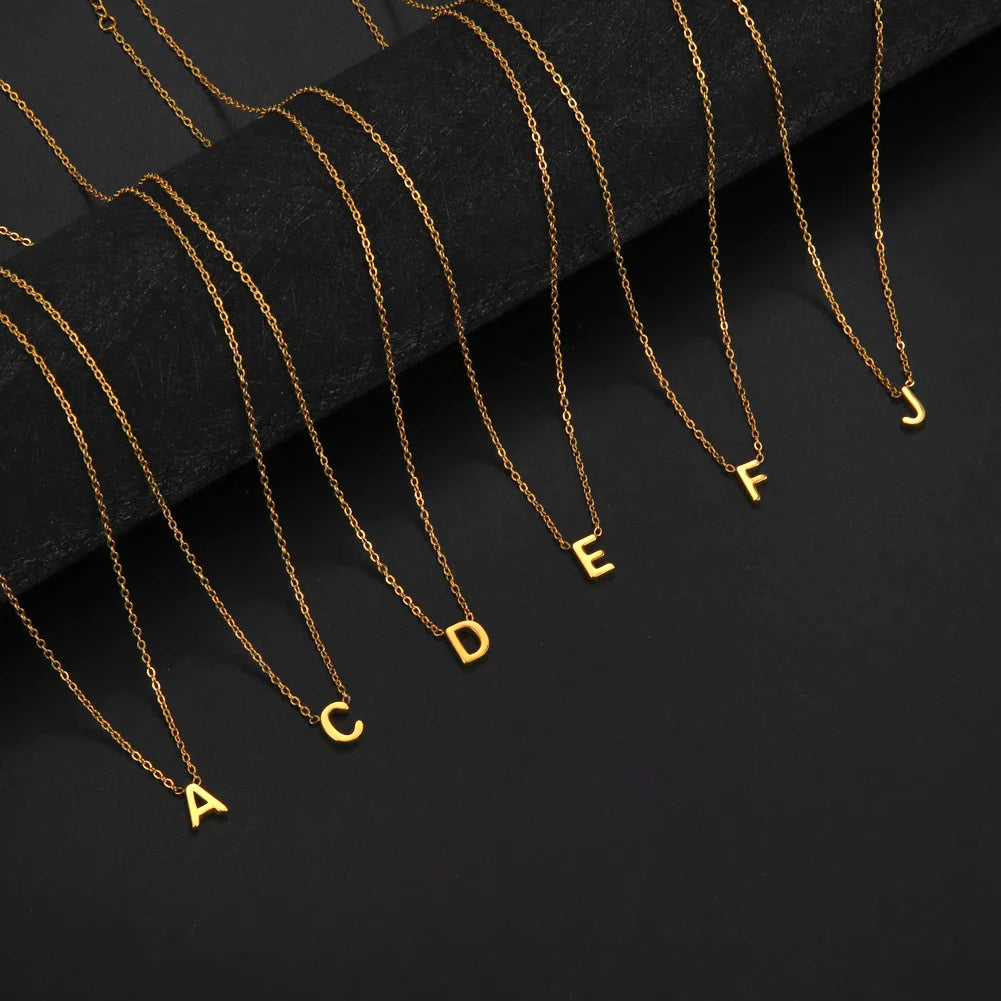 Shining Alphabet Pendant Necklace