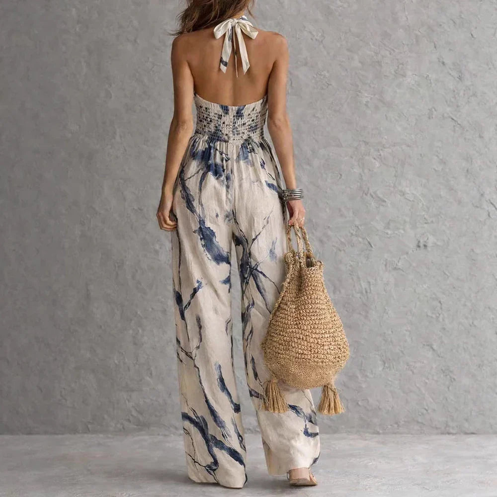Halter Print Maxi Dress