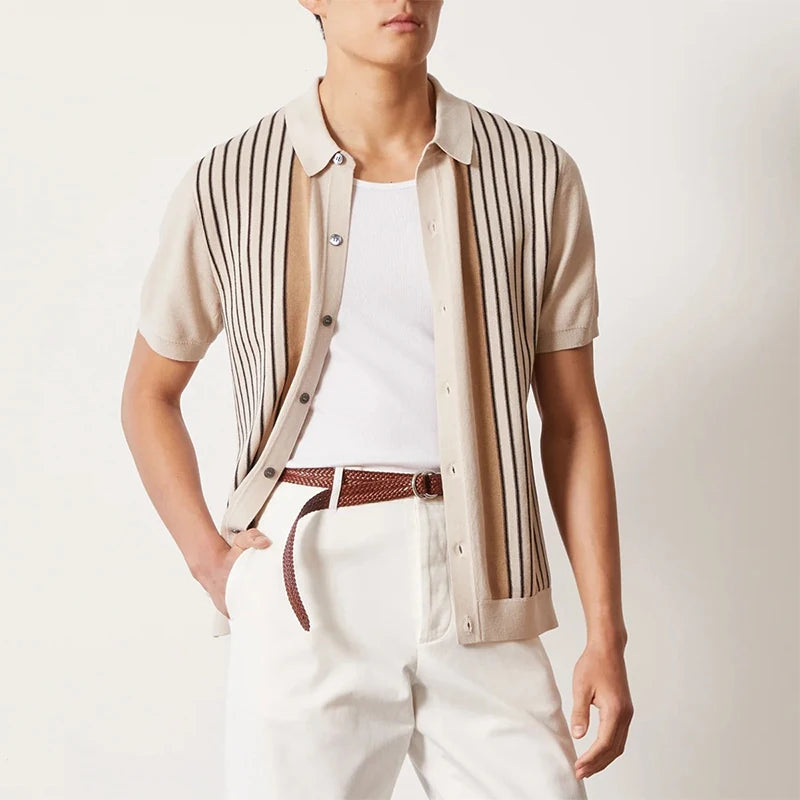 Striped Old Money Style Shirt