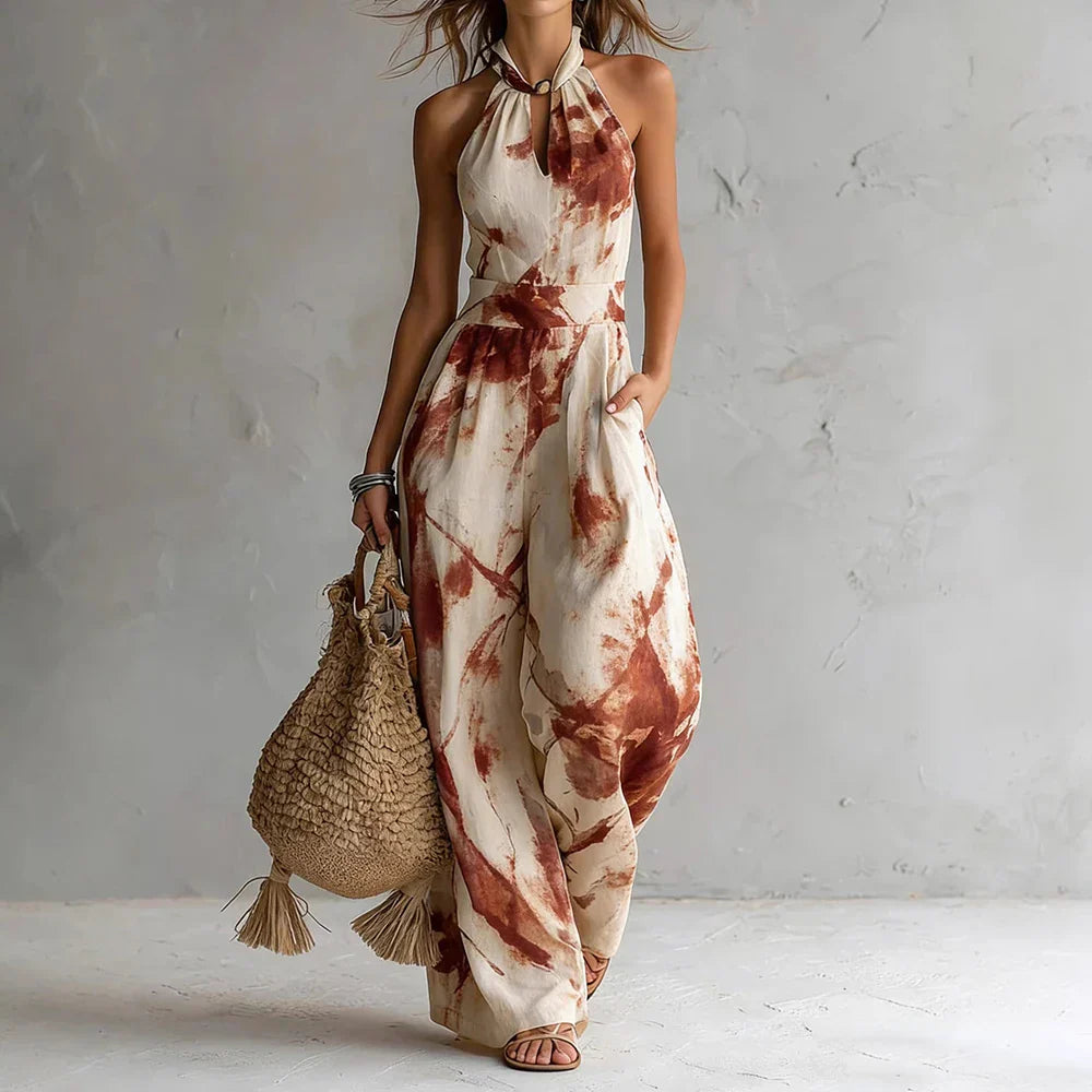 Halter Print Maxi Dress