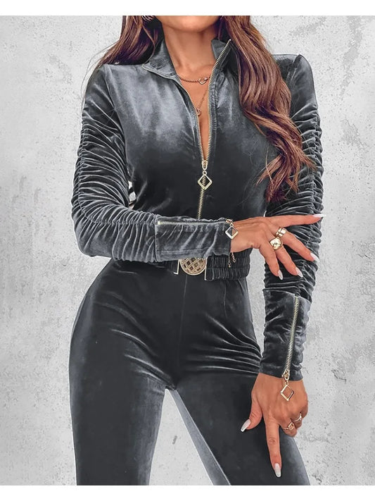 Sophia™ | Elegant Velvet Jumpsuit