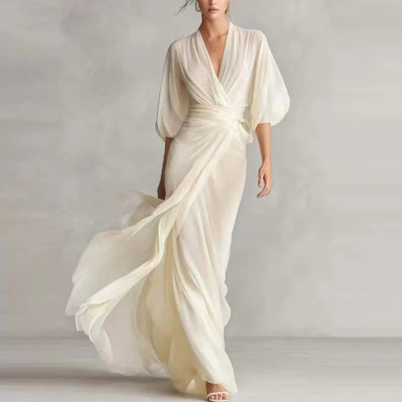 Chiffon Wrap Maxi Dress