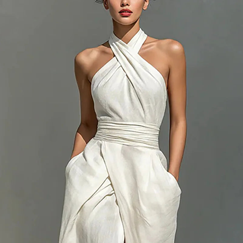 Halter Slit Maxi Dress
