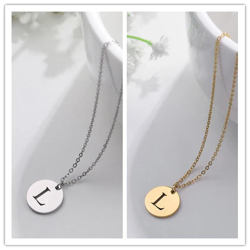Elegant Gold Letter Pendant Necklace
