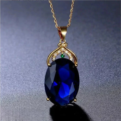 Sophisticated Crystal and Opal Drop Pendant Necklace