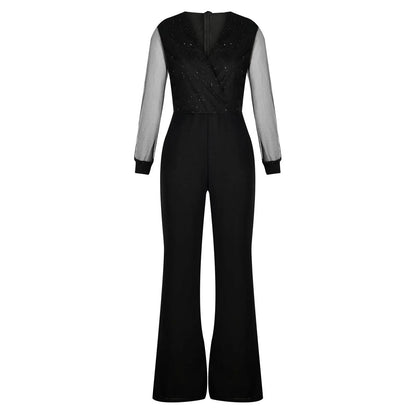 Alberta™ | Glitter-embellished Wide Leg Jumpsuit