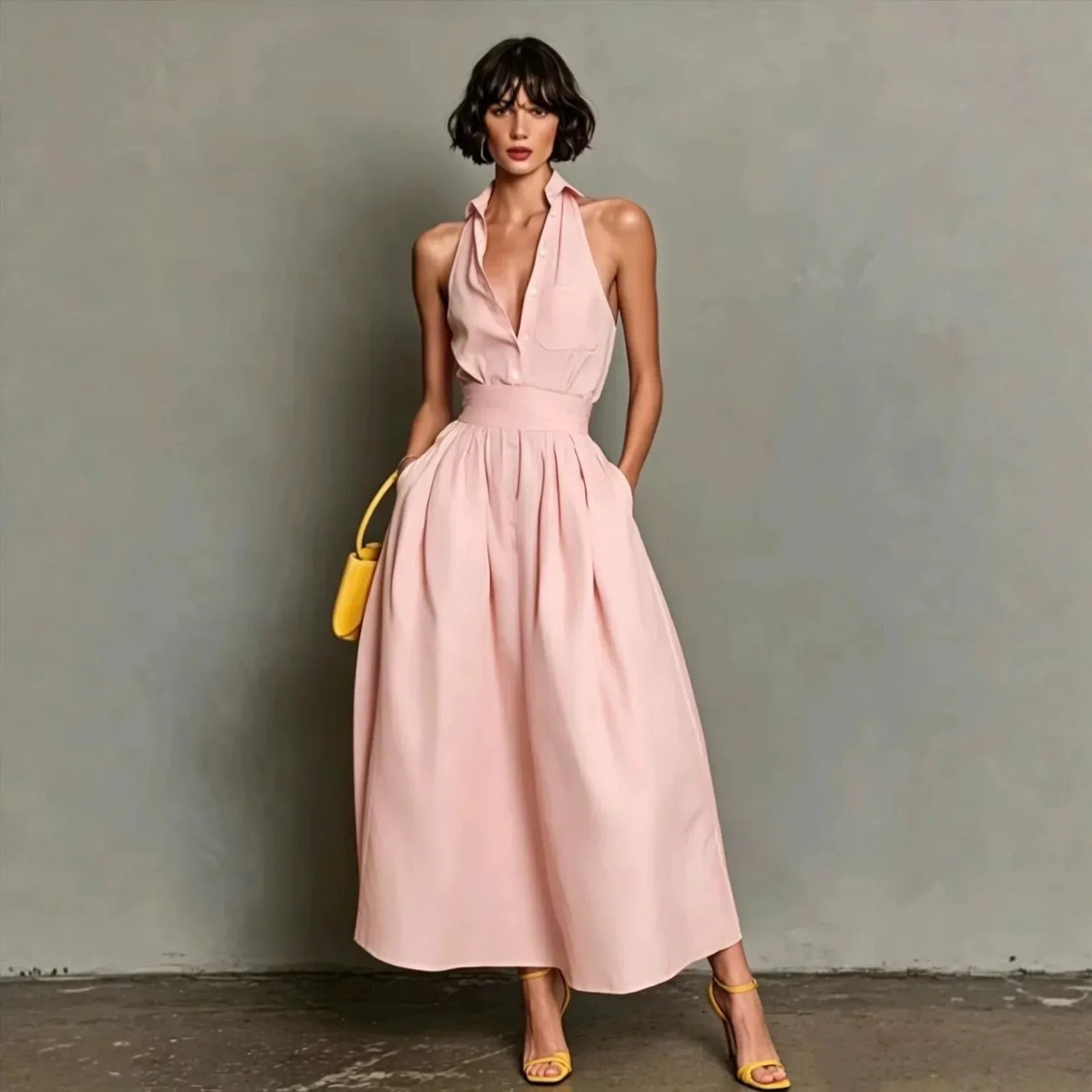 Button Down Midi Shirt Dress
