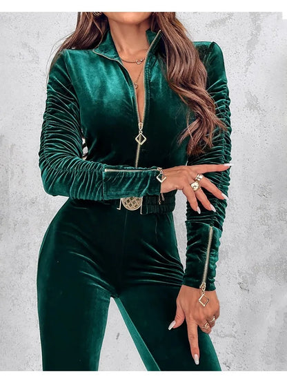 Sophia™ | Elegant Velvet Jumpsuit