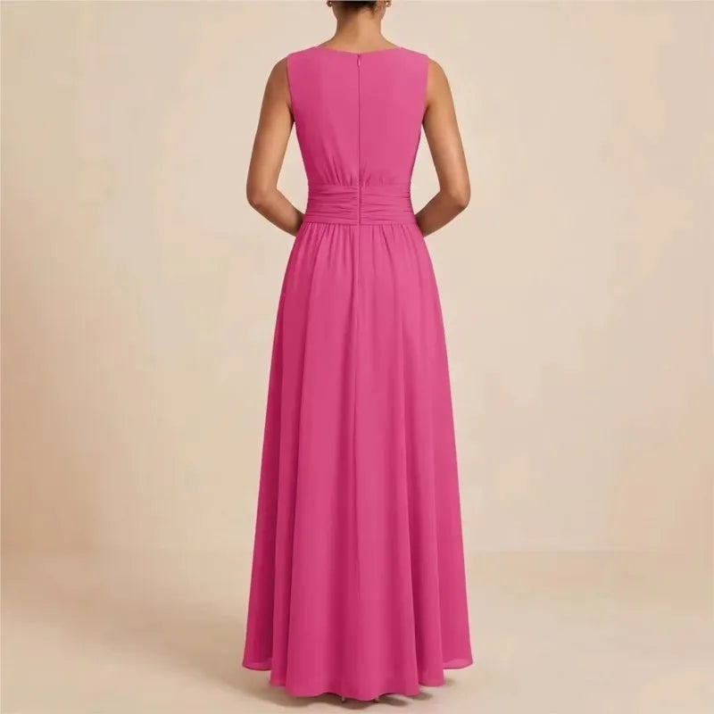 Pleated Sleeveless Maxi Dress