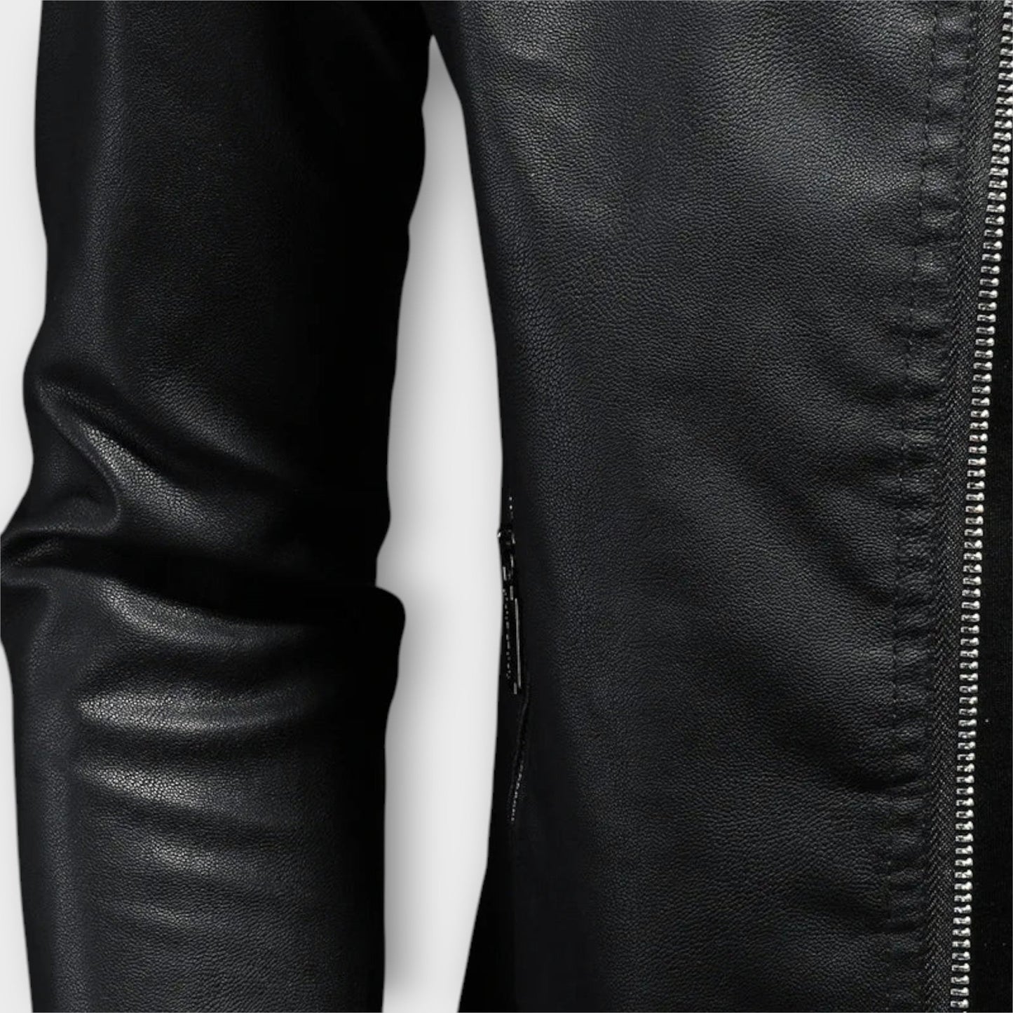 High Collar Leather Jacket
