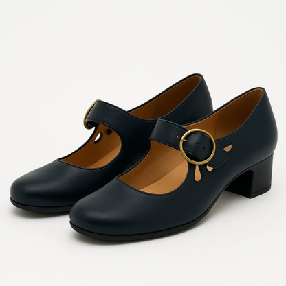 Jane - Leather Sandals with Closure