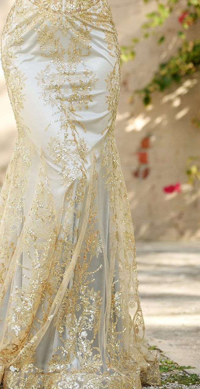 Gold Glitter Mermaid Gown