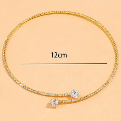 Crystal Heart Choker Necklace
