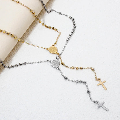 Stainless Steel Rosary Necklace