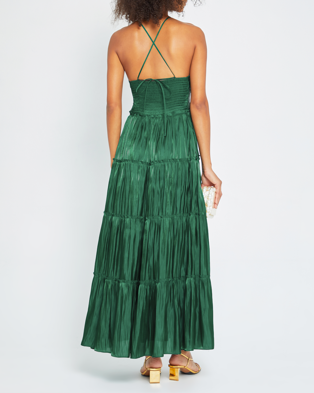 Tiered Necktie Midi Dress