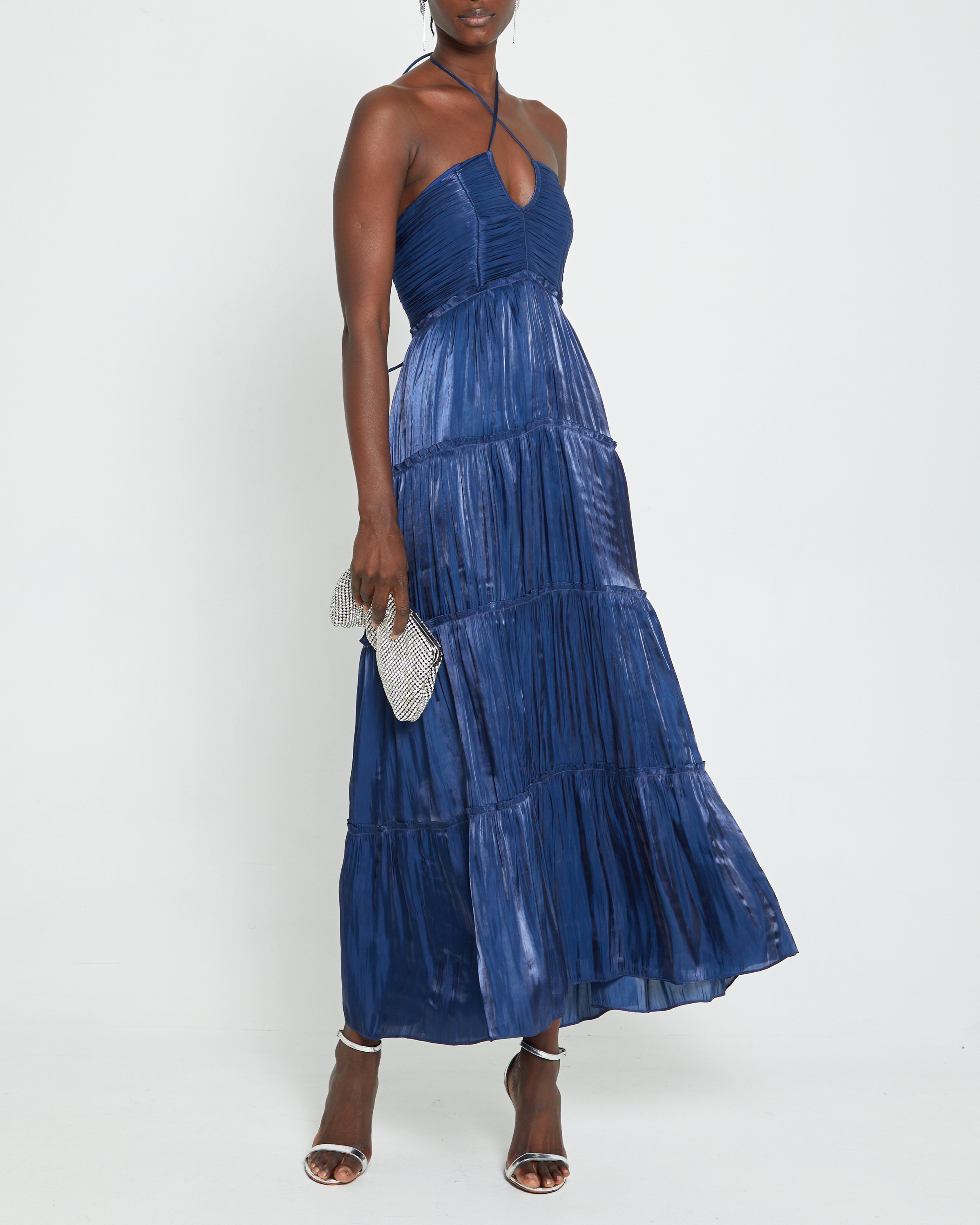 Sheen Tiered Midi Dress