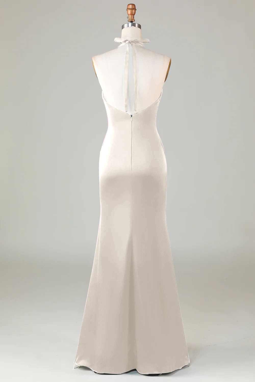 Halter Satin Bridesmaid Dress