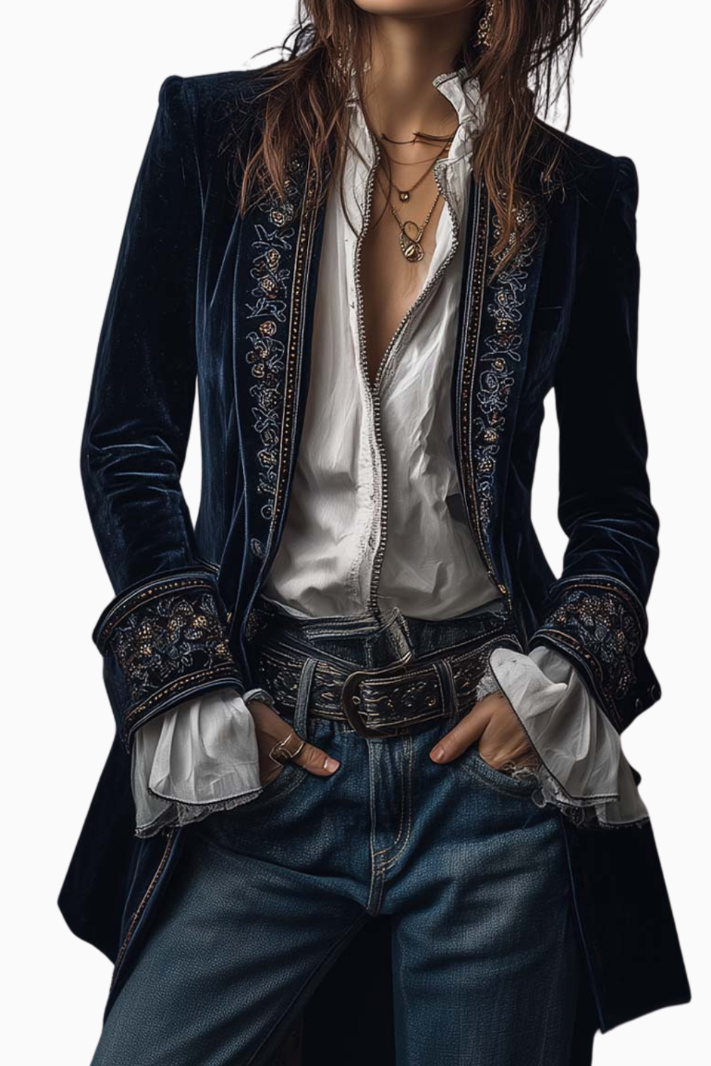 Mary | Navy Polyester  Jacket