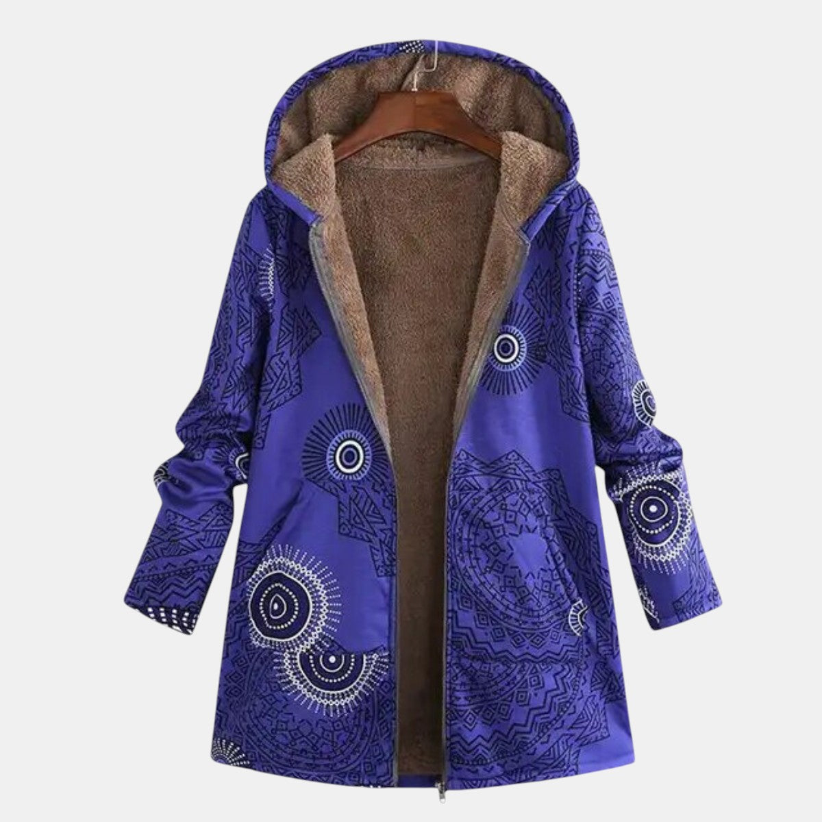 Luna | Midnight Blue Mandala Fleece Hoodie
