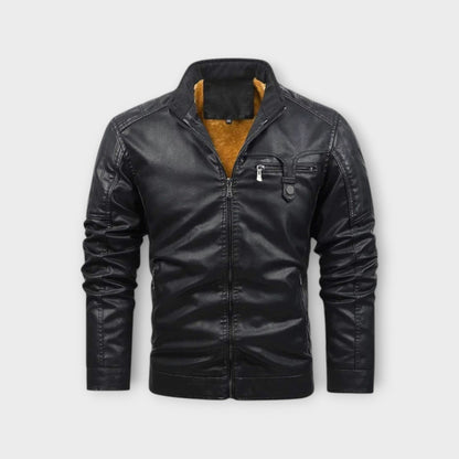 Fleece Lined Retro Leather Jacket