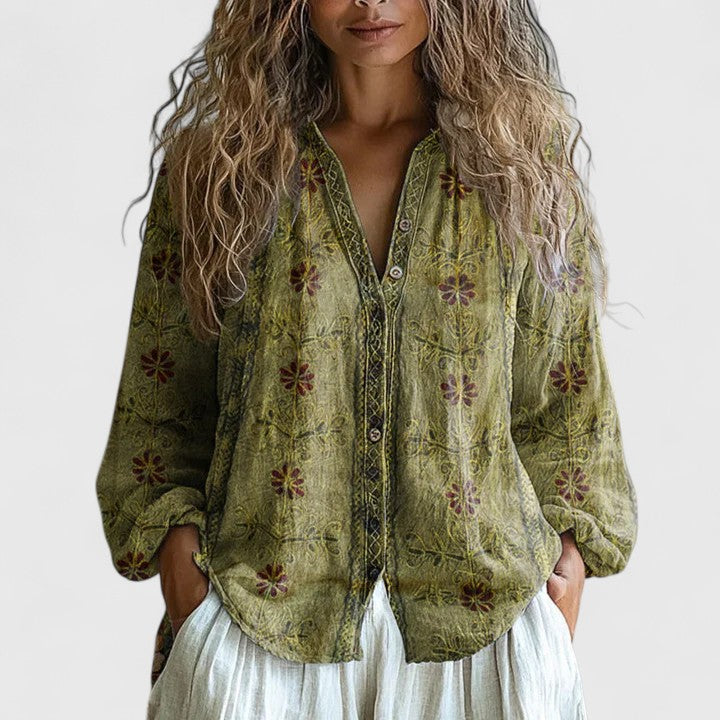 Leaf Print Blouse