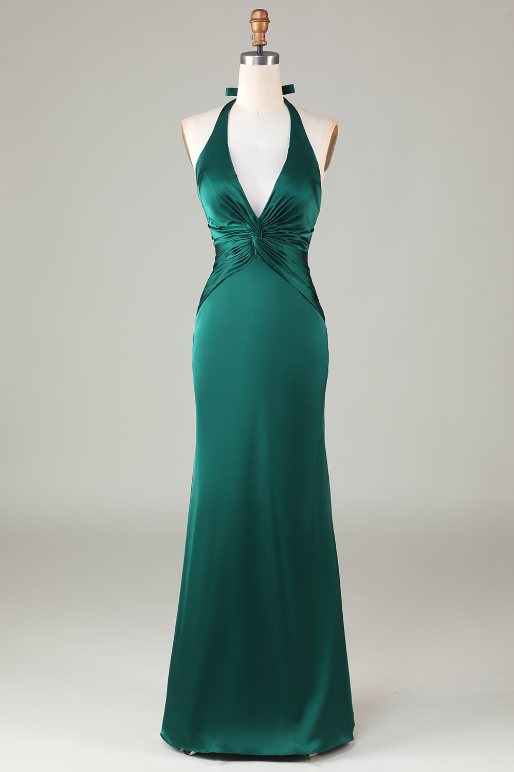 Halter Satin Bridesmaid Dress