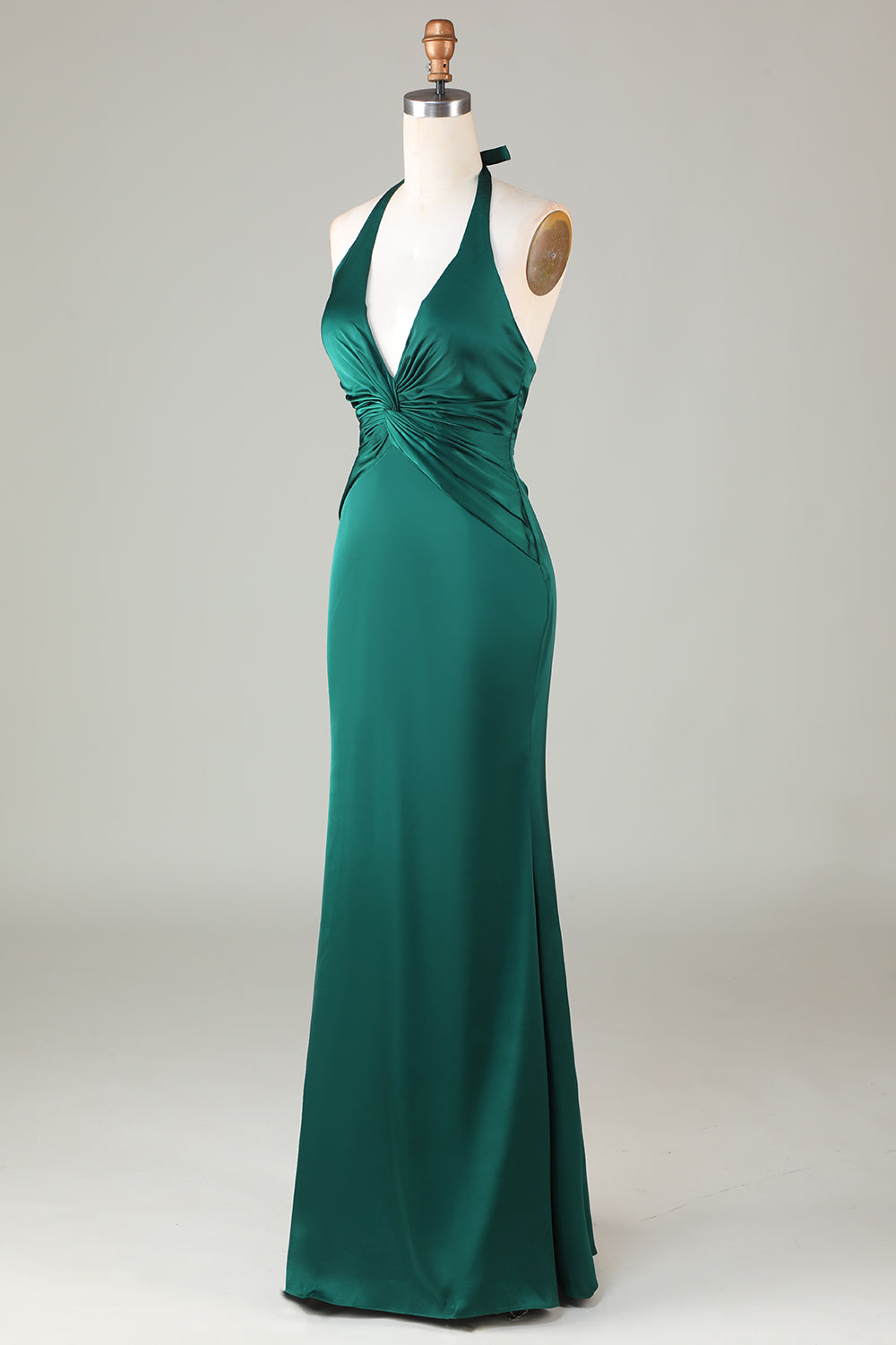 Halter Satin Bridesmaid Dress
