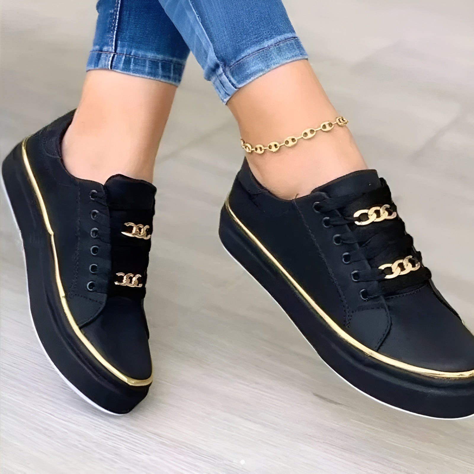 Chain Detail Comfort Sneakers