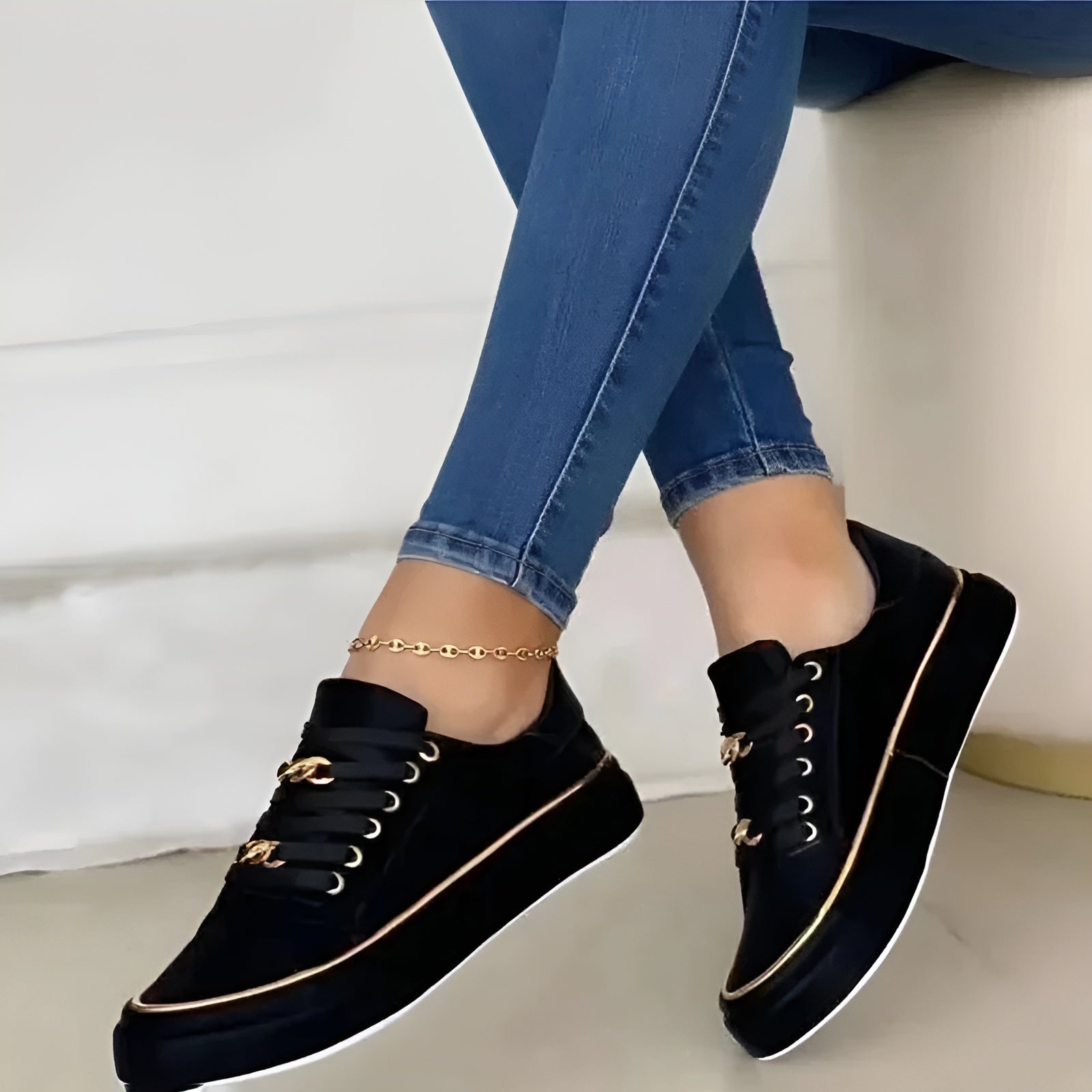 Chain Detail Comfort Sneakers