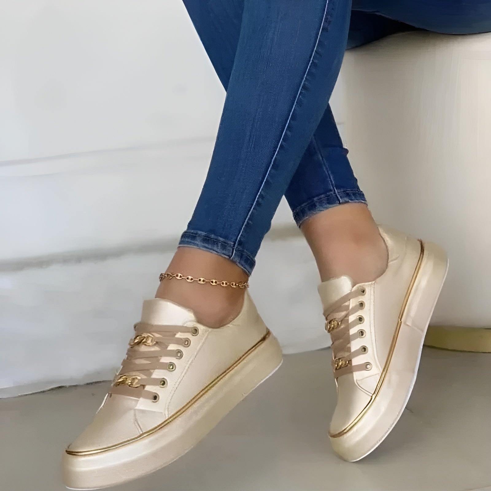Chain Detail Comfort Sneakers