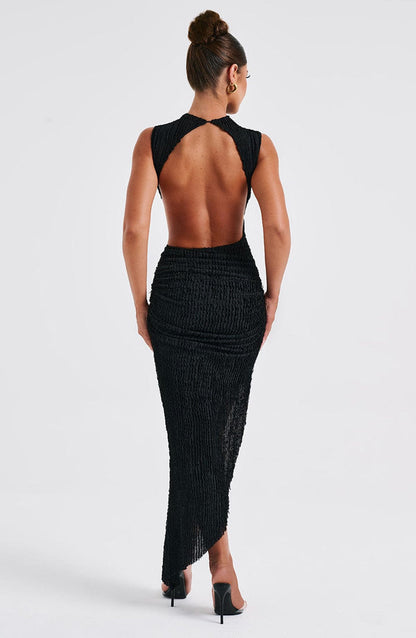 Soraya | Textured Asymmetric Midi Dress