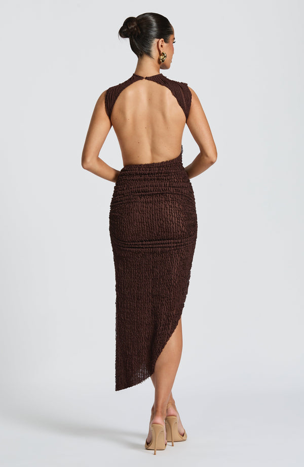 Soraya | Textured Asymmetric Midi Dress