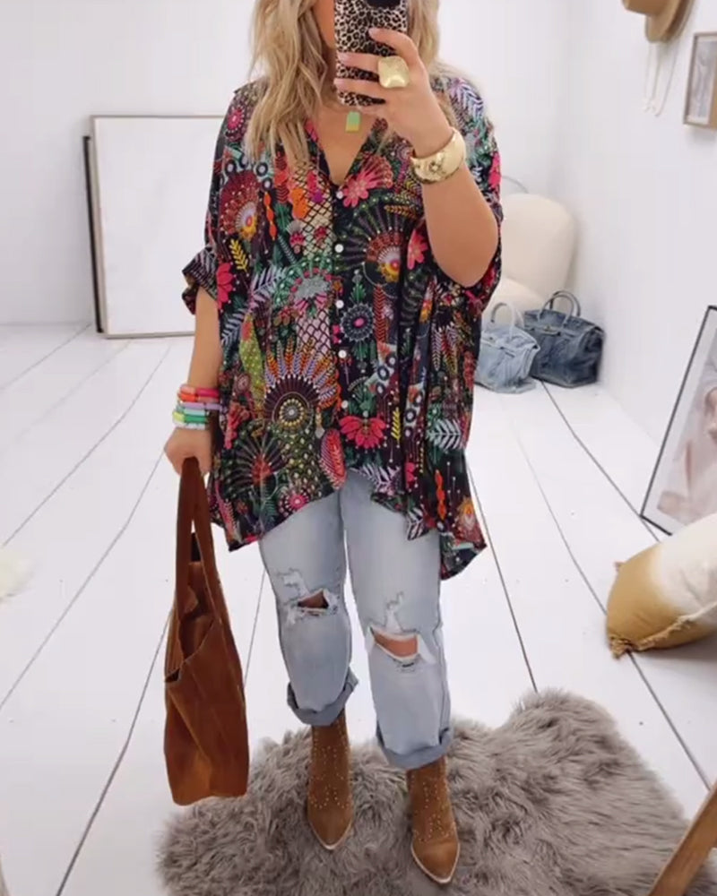 Printed Los Mode Blouse