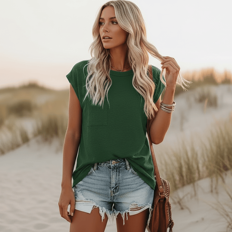 Solid Casual Short Sleeve T Shirt