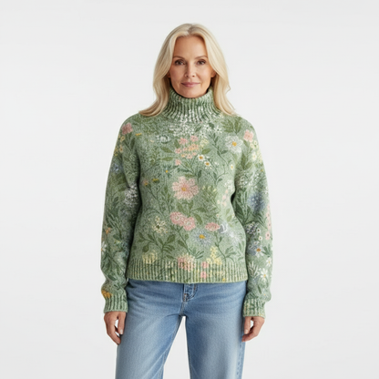 ANNA™ | Cozy Floral Turtleneck Sweater