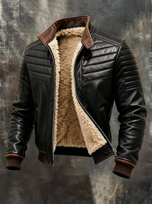 Retro Outdoor Jacket Made from Warm, Soft Leather