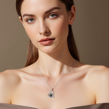 Heartfelt Paw Print Pendant Necklace