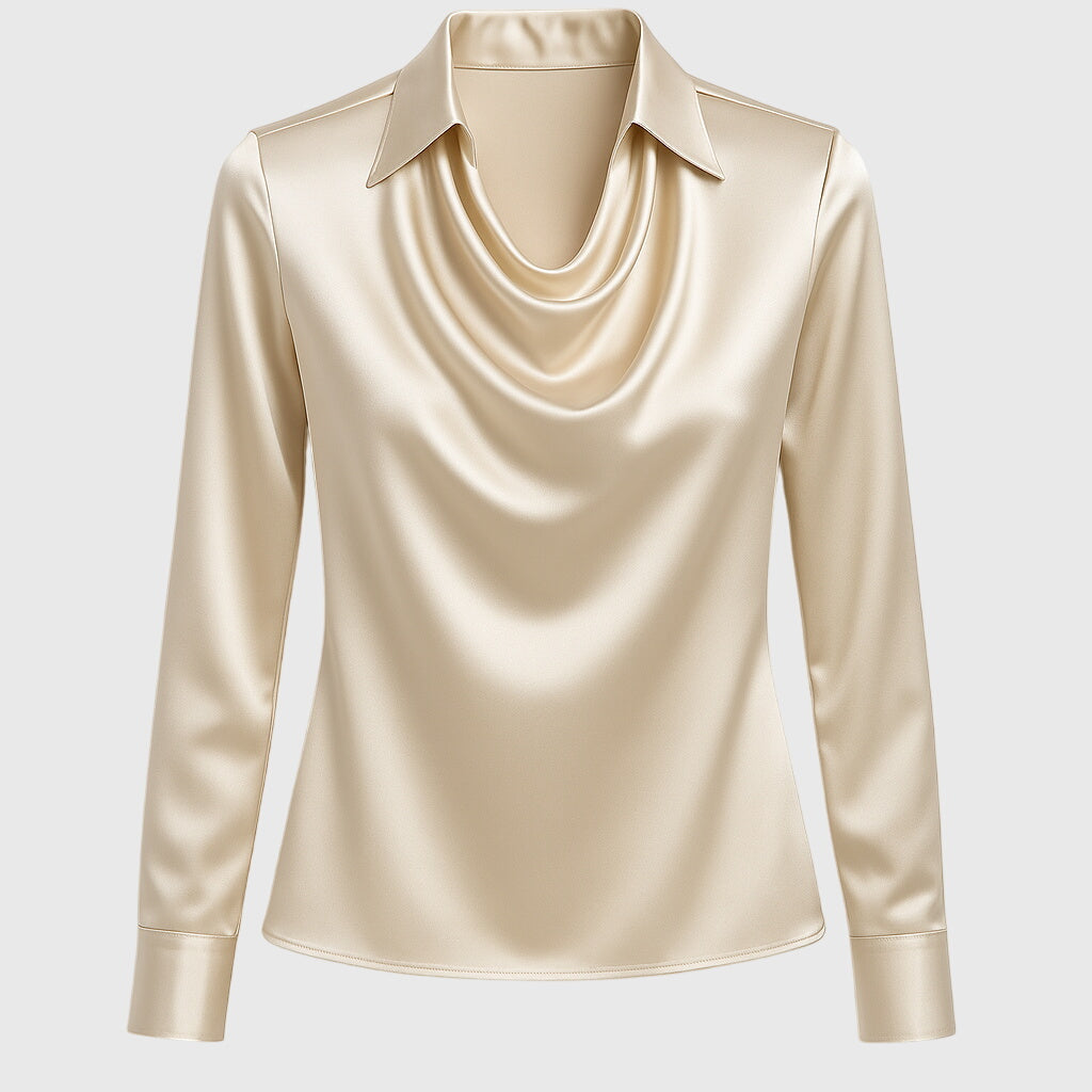 Pleated Satin Blouse