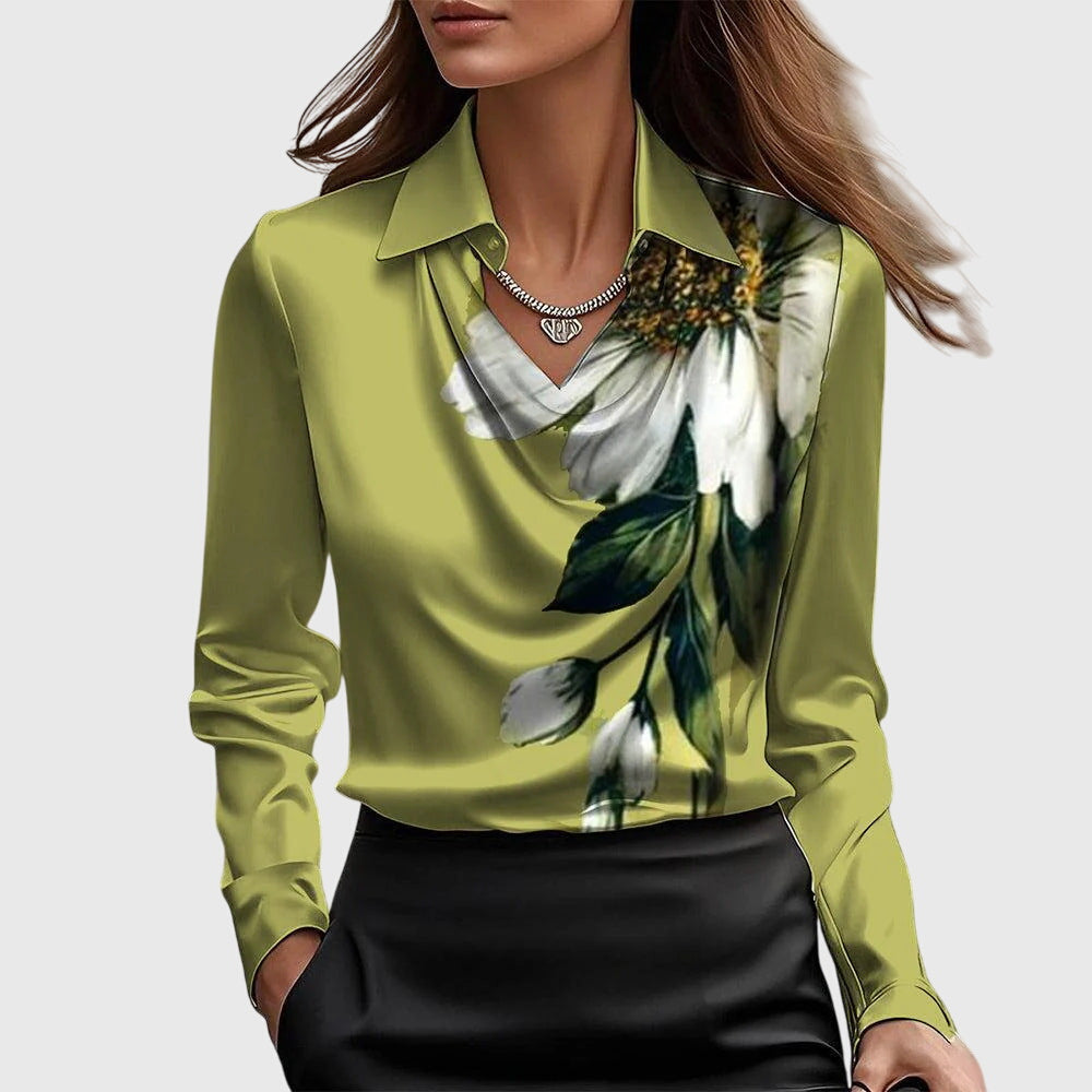Pleated Satin Blouse