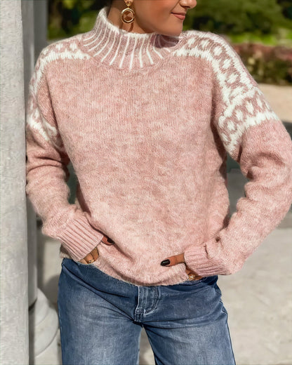 Striped High-Collar Sweater