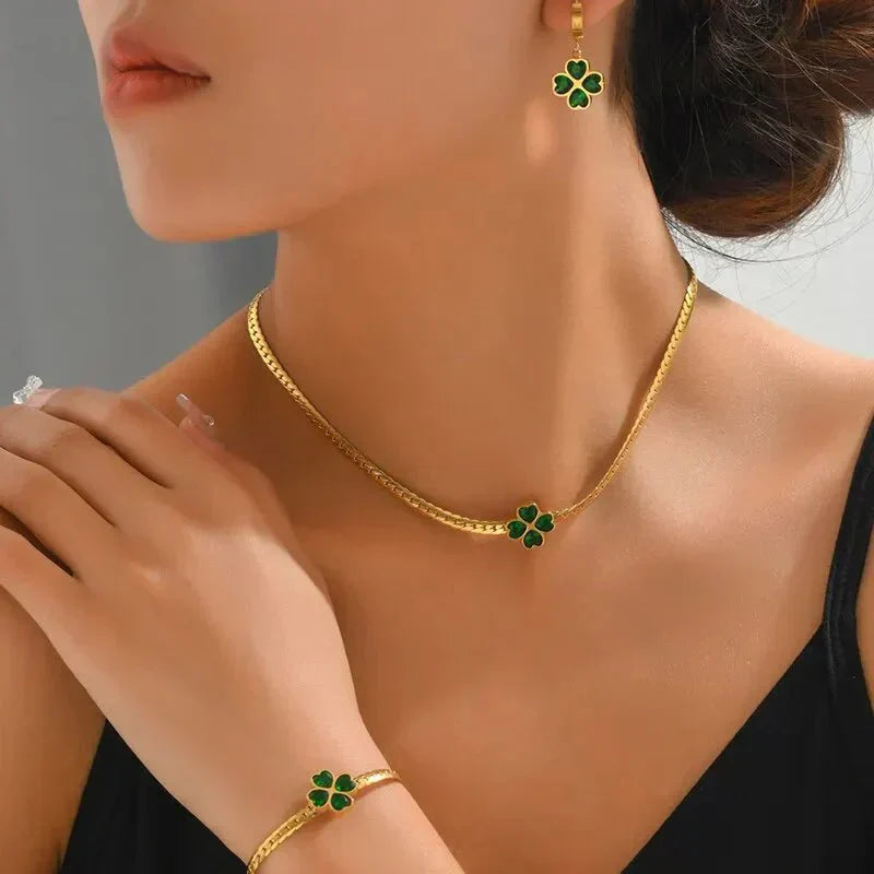 Four Leaf Clover Jewellery Set