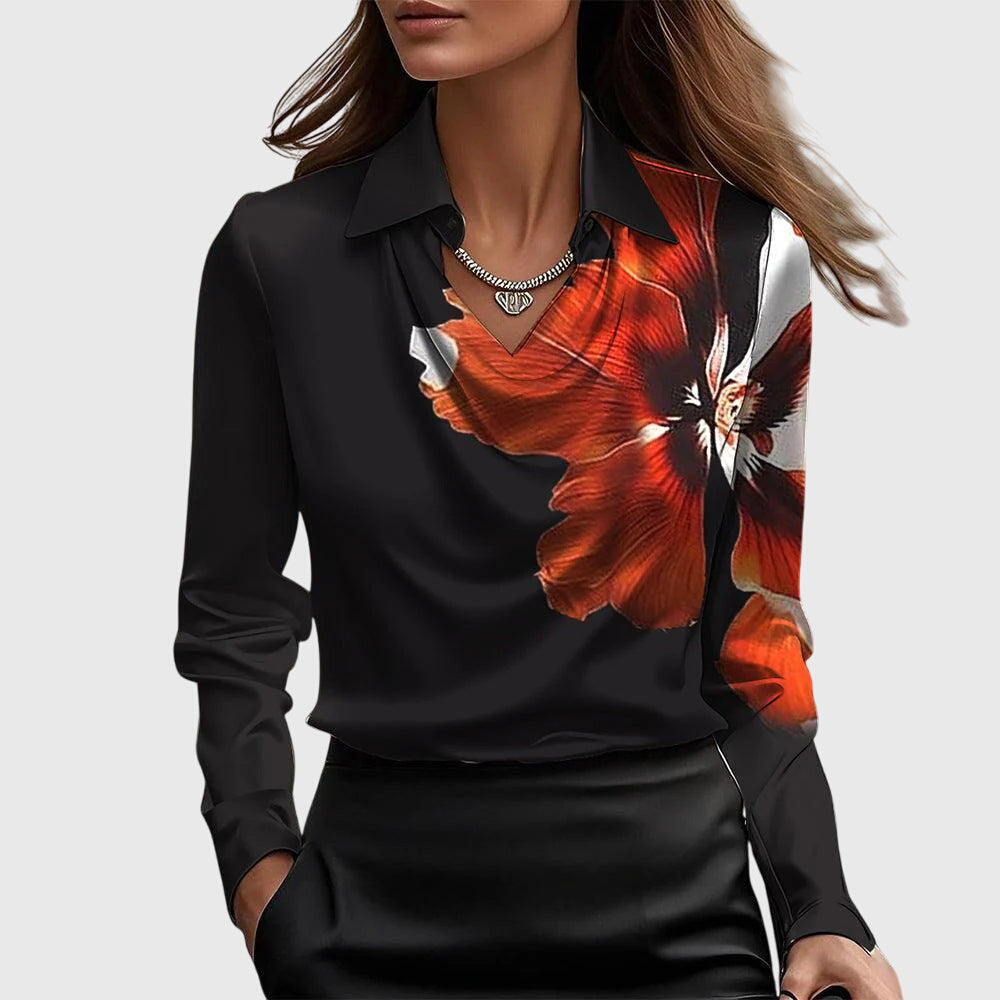 Pleated Satin Blouse