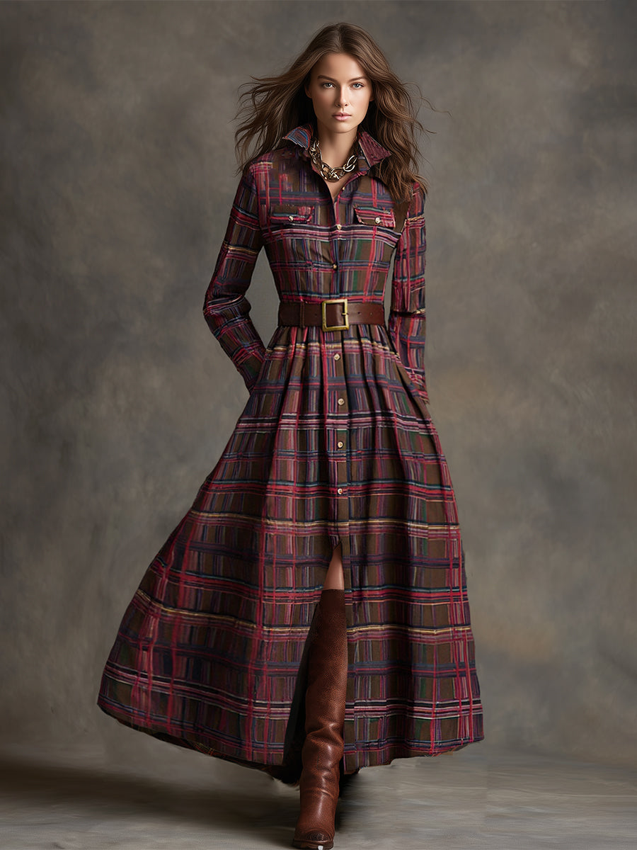 Women’s Plaid Maxi Dress
