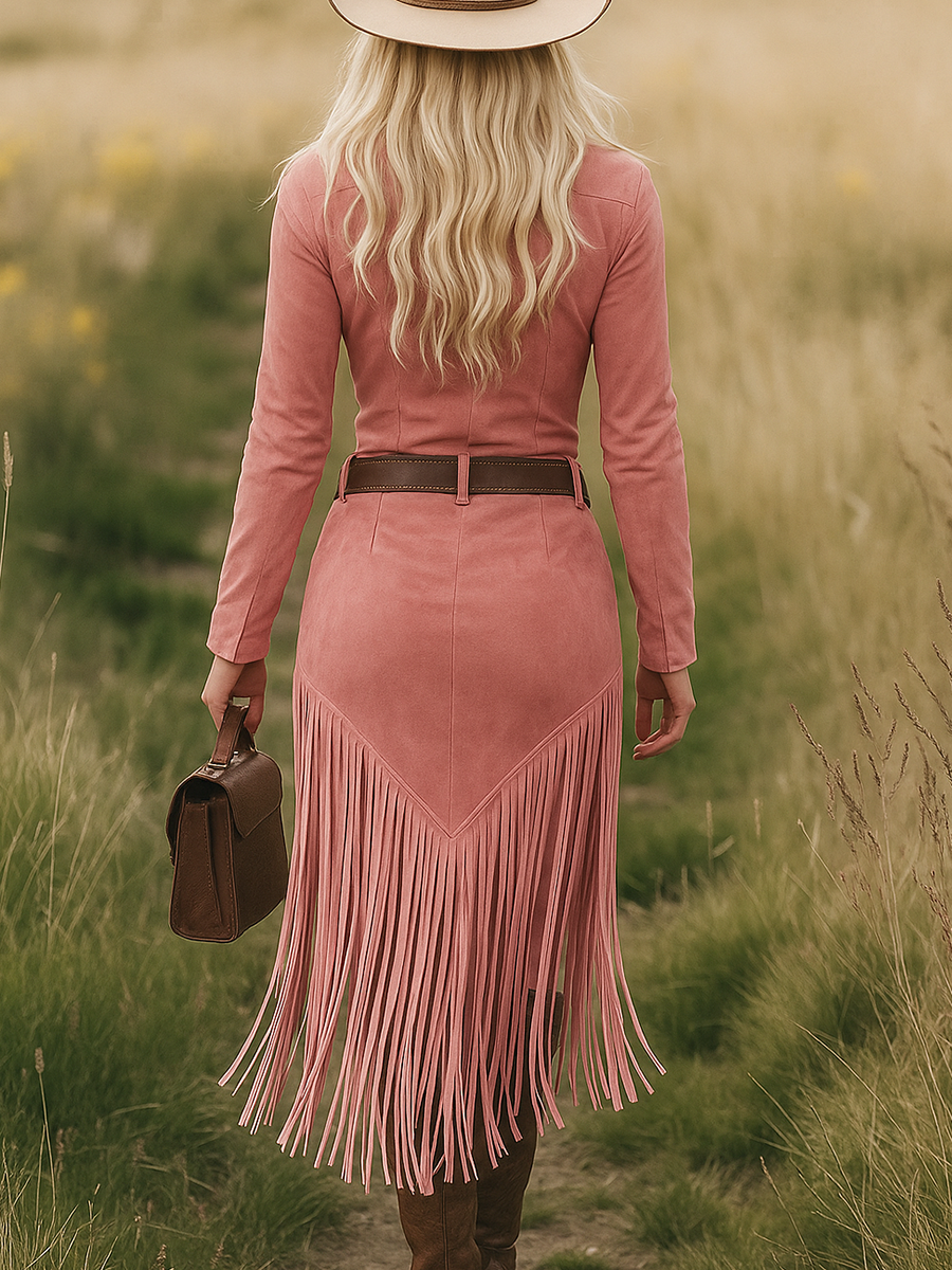Women’s Western Tassel Midi Dress