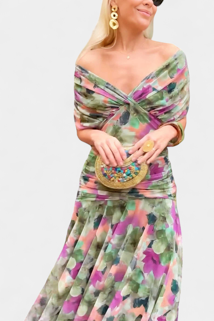 Floral V-Neck Maxi Dress