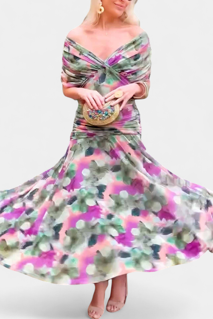 Floral V-Neck Maxi Dress