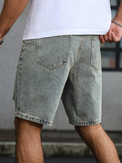 Distressed Denim Shorts - Washed
