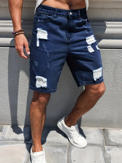 Distressed Denim Shorts - Washed